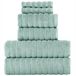 BERIBO Cloud 6-delige Turkse handdoekenset, 2x bad, 2 handen, 2 gezichtshanddoeken, 620 g/m², 100% katoen (zeeschuim)
