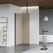 FortiFura Galeria inloopdouche - 60x200cm - rookglas - plafondarm - mat zwart