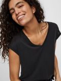 VERO MODA VMFILLI SS V-NECK TEE GA Dames T-Shirt - Zwart - Maat M