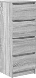 vidaXL Dressoir, grijs Sonoma, 37,5x35x99 cm, houtvezel