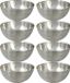 Svenska Living Kommetjes - 8x stuks - schaaltjes - mat zilver - RVS - D13 x 7 cm - serveerschalen