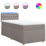 VidaXL Boxspringbed met matras, taupe, 80x200 cm, gestoffeerd