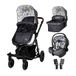 Cosatto Giggle Trail 3-in-1 reissysteem - geboorte tot 20 kg - Mutli terreinbanden - inclusief iSize autostoeltje & adapters en bijpassende regenhoes (Fika Forest)