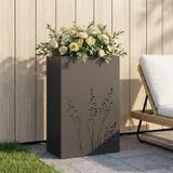 VidaXL Jardinière noir 50 x 30 x 75 cm acier laminé à froid