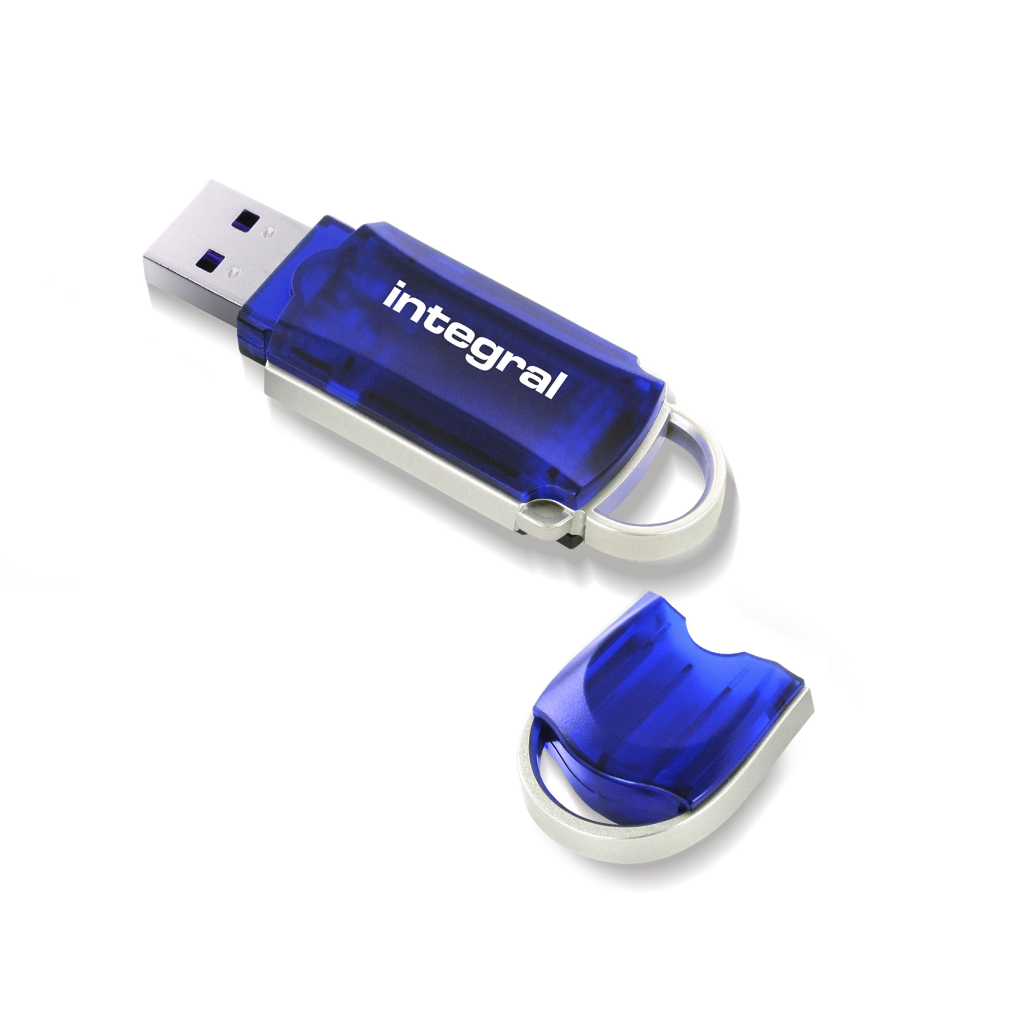 Integral INFD256GBCOU USB Flash Drive - 256GB, USB 2.0, Blue/Silver