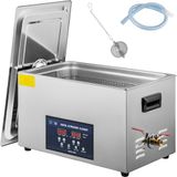VEVOR Ultrasone reiniger Dual Frequency 30 liter, professionele ultrasone reiniger 220 V met verwarming, ultrasone reiniger van roestvrij staal voor onderdelen, sieraden, printplaat 28/40 kHz