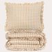 NOUS Living katoenen geruite ruffle 1-persoons dekbedovertrek 140x220 cm - beige