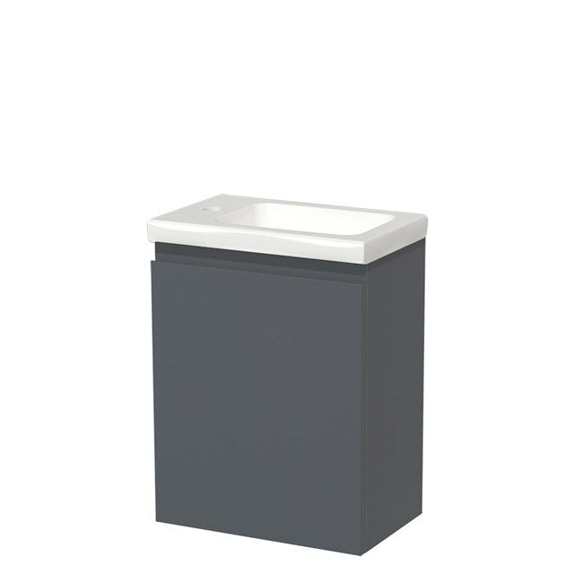 Maxaro Modulo Toiletmeubel - Donkergrijs - 40 cm - Keramiek Wastafel