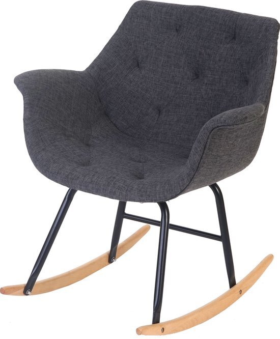 Malmö T820 schommelstoel, relaxfauteuil ~ textiel, grijs