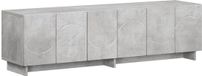 vidaXL meuble TV 140 x 34,5 x 40 cm gris béton bois de placage