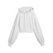PUMA Essentials sweat à capuche court avec manches ballon pour femme L, White Glow Heather