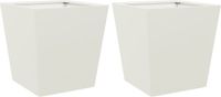 vidaXL Plantenbakken 2 st 40x40x40 cm staal wit