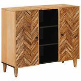vidaXL - Opbergkasten - Bruin - 90 x 33,5 x 75 cm - Massief Mango Hout