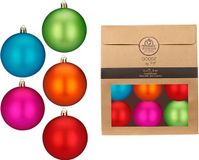 Inge-glas Inge Christmas Goods Kerstballen - 6x stuks - gekleurd - kunststof - D8 cm