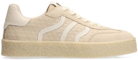 No Stress - Dames - Off white leren sneakers met suède details - Maat 42
