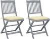 Acaciahout Fauteuil Set van 2 met Kussens