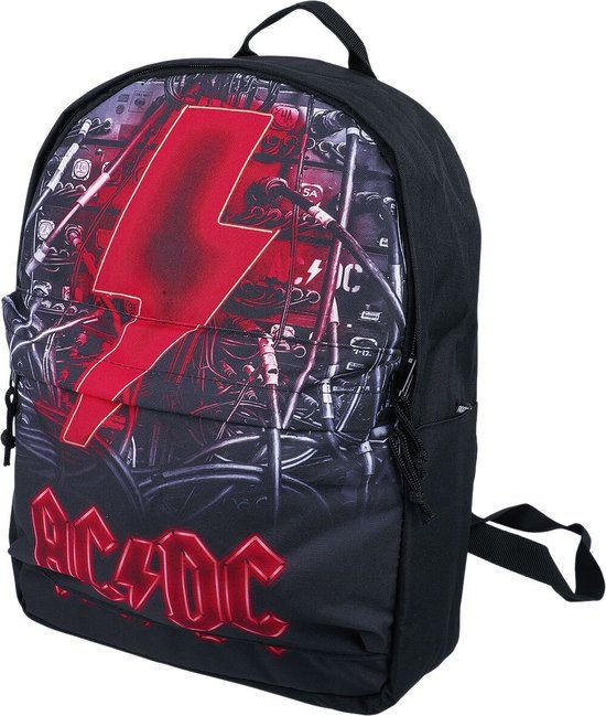 AC/DC Rocksax - PWR Up Unisex Rugtas - Zwart/Rood