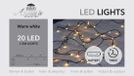 Anna's Collection Kerstverlichting - warm wit - 150 cm - 20 leds - zwart snoer - batterij