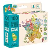 Jeujura - 100 magneten Bois Carte de France