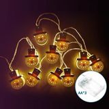 Led-lichtsnoer met 3 AA-batterijen, houten sneeuwpop, warmwit, 3 m, ideaal voor kerstdecoraties en feesten.