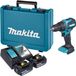 Makita DHP 490 RTE perceuse-visseuse à percussion sans fil 18 V 65 Nm sans balai + 2x batterie 5,0 Ah + chargeur + mallette