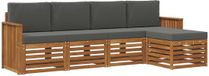 vidaXL Ensemble de salon d'extérieur, 5 pièces, naturel et anthracite