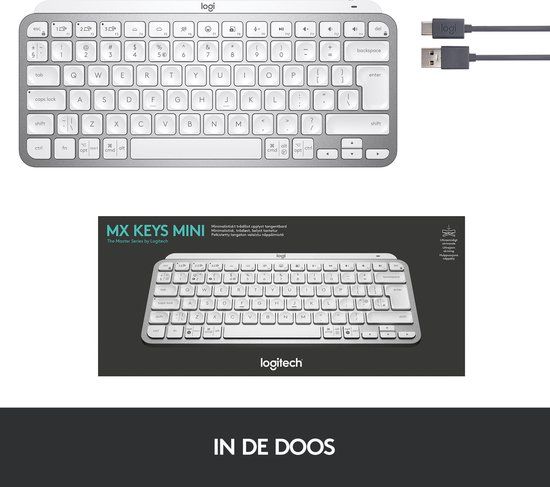 Logitech MX Keys Mini - Draadloos toetsenbord - AZERTY - Zwart