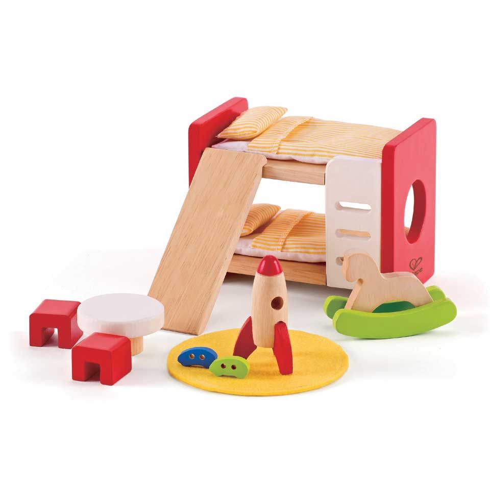 Hape Poppenhuis Kinderkamer - Hout - 6943478004542