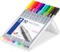 Fijne Staedtler Triplus Fineliner viltstiften met extra fijne punt om te schrijven en contouren, schildersezeletui met 10 verschillende heldere kleuren, 334 SB10