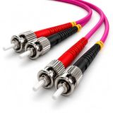 1aTTack.de 1x 10m OM4 LWL DX DUPLEX patchkabel ST/UPC - ST/UPC MM MULTIMODE - 50/125 µm LSZH violet