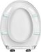 Unyqoos® abattant de WC avec mécanisme Softclose et Quick-Release – abattant de toilette antibactérien, montage rapide (par le dessus/par le dessous), plastique, blanc, charnières en acier inoxydable