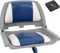 vidaXL - 2-delige - Bootstoelenset - met - blauw-witte - kussens - inklapbaar