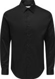 ONLY & SONS Formeel overhemd ONSJIM Slim Fit Katoen Zwart