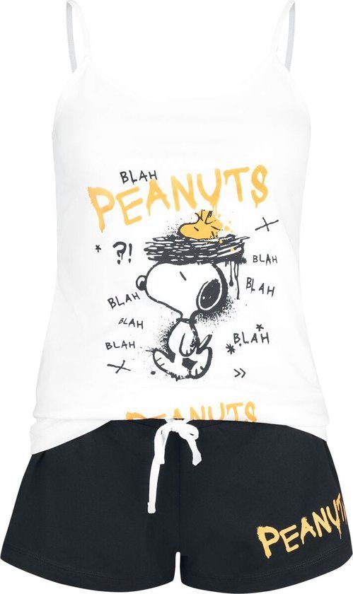 Peanuts Snoopy Pyjama Dames wit-zwart Katoen 3XL