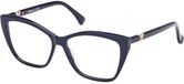 Max Mara MM5036 090 Bleu Carré Acétate Lunettes de vue 54mm