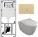 Villeroy & Boch Subway 2.0 Toiletset inbouwreservoir - diepspoel wandcloset directflush slimseat bedieningsplaat beige ronde knoppen - White Alpine (blanc)