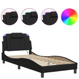 VidaXL Bedframe "Viana" met LED, zonder matras, zwart, 90x200 cm