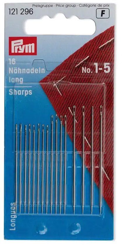 Prym Naainaalden Lang Staal Assortiment Nr. 1-5 - 16 Stuks