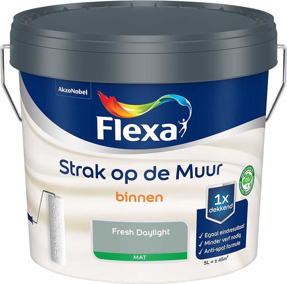 FLEXA Strak op de Muur - Binnen muurverf - Mat - Fresh Daylight - 5 liter