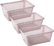 Plasticforte Opbergmand/Kastmandje - 3x - 6,5 liter - Roze - Kunststof - 20 x 30 x 11 cm