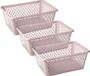 Plasticforte Opbergmand/Kastmandje - 3x - 6,5 liter - Roze - Kunststof - 20 x 30 x 11 cm