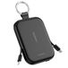 RORRY CharmGo Powerbank, 5000 mAh, draagbare oplader met geïntegreerde kabels en sleutelhanger, draagbare externe accu voor iPhone 17/16/15, AirPods 2/3/4/Pro, zwart