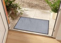 Tapeso Effen deurmat Plain wasbaar 30°C - zilver 80x120 cm