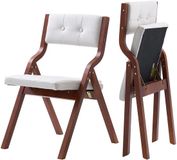 Vevor Opvouwbare Tuinstoel met Gevoerd Kussen/Houten Frame 2 Stuks Modern