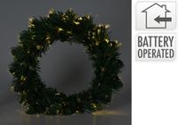 Christmas Decorations Fiber optic kerstkrans - warm witte knipperende LED lampjes - 50 cm