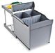 Bac de collecte des déchets pour le recyclage, 31 litres, gris, en plastique, avec système d'extraction automatique