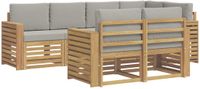 vidaXL Ensemble de canapés d'extérieur, 7 pièces, blanc et gris clair, polyester