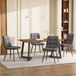 MODENUIT Ensemble 5 pièces - Table avec 4 chaises - Pour cuisine et salle à manger - MDF, métal et lin - Noyer