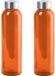 Merkloos / Sans marque Makito Western Europe Glazen waterfles/drinkfles/sportfles - 2x - oranje transparant - met RVS dop - 500 ml