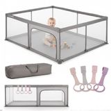 sun baby Kinderbox met roze handvat 150x200 cm 0-2 jaar Grijs